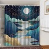 Mountain Landscape Shower Curtain with Starry Night Theme 