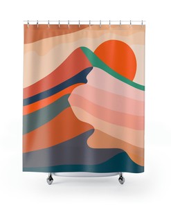 Mountain Summit Shower Curtain for Bathroom Decor