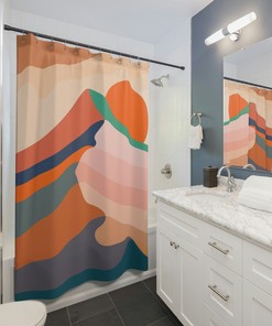 Mountain Summit Shower Curtain for Bathroom Decor