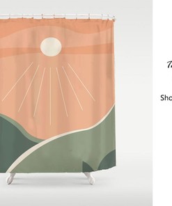 Mountain Sunshine Shower Curtain - Extra Heavy and Waterproof for a Rustic and Beautiful Bath Tub Decor