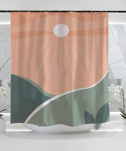 Mountain Sunshine Shower Curtain - Extra Heavy and Waterproof for a Rustic and Beautiful Bath Tub Decor