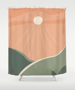 Mountain Sunshine Shower Curtain - Extra Heavy and Waterproof for a Rustic and Beautiful Bath Tub Decor