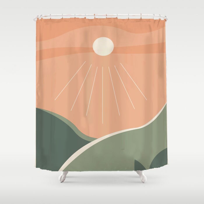 Mountain Sunshine Shower Curtain - Extra Heavy and Waterproof for a Rustic and Beautiful Bath Tub Decor