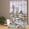 Mountains Cactus Desert Sunset Shower Curtain, Decorative Bathroom Curtain with Desert Theme and VISALUNA Keyword