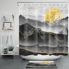 Mountains Sun Shower Curtain For Modern Minimalist Art Deco Bathroom
