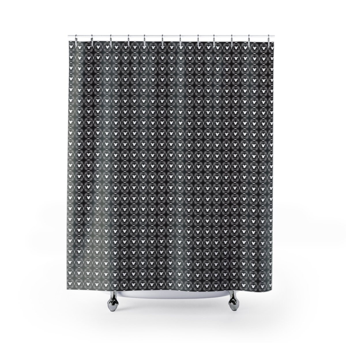 Mouse Damask Shower Curtain with Seasonal Decoration to Add a Touch of Elegance to Your Bathroom