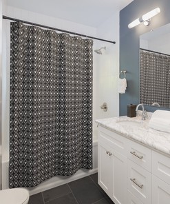 Mouse Damask Shower Curtain with Seasonal Decoration to Add a Touch of Elegance to Your Bathroom