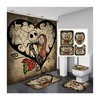 Movie-Themed Cartoon Christmas Flower Shower Curtain With Fabric Print