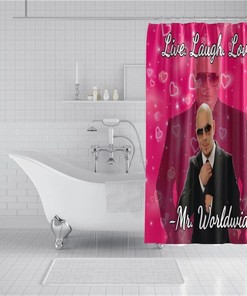 Mr. Worldwide Pitbull Shower Curtain for Fun and Unique Bathroom Decor