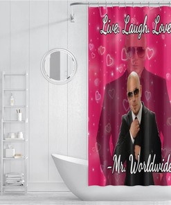 Mr. Worldwide Pitbull Shower Curtain for Fun and Unique Bathroom Decor