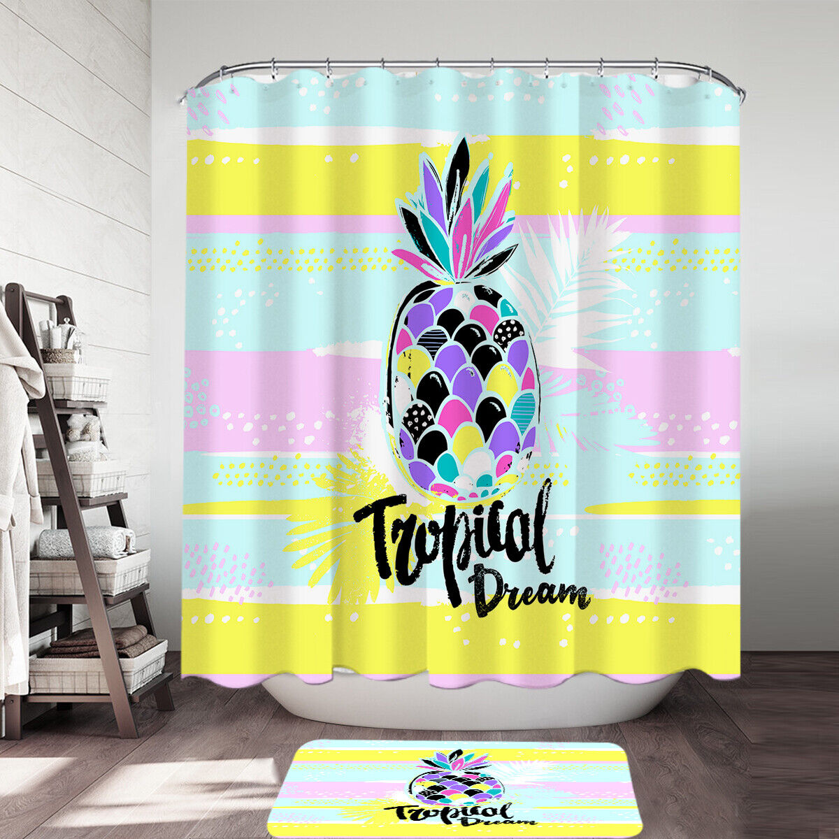 Multi Colored Pineapple Dream Shower Curtain