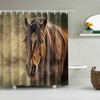 Multi Size Bathroom Decorate Animal Horse Waterproof Shower Curtain For Bathtub