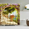 Multi Size Garden View Waterproof Shower Curtain For Bathroom 