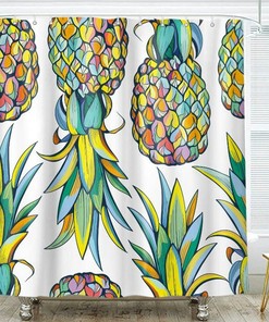 Multi-Color Botanical Flowers And Leaves Shower Curtain For Chic Bathroom Decor