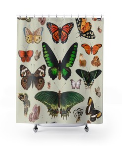Multi-Color Monarch Butterflies Shower Curtain - Decorate Your Bathroom with Nature's Beauty 