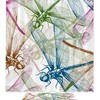 Multi-Colored Dragonflies Shower Curtain With A Contrasting Background