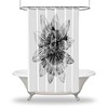 Multi-Size Flower Seed, Lily With Black And White Floral Prints On Waterproof Shower Curtain