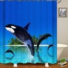 Multi-Size Killer Whale Dolphin Waterproof Shower Curtain