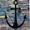 Multicolor Black Anchor Shower Curtain - Nautical Ocean Rustic Theme - Wall Background Bathroom Decor