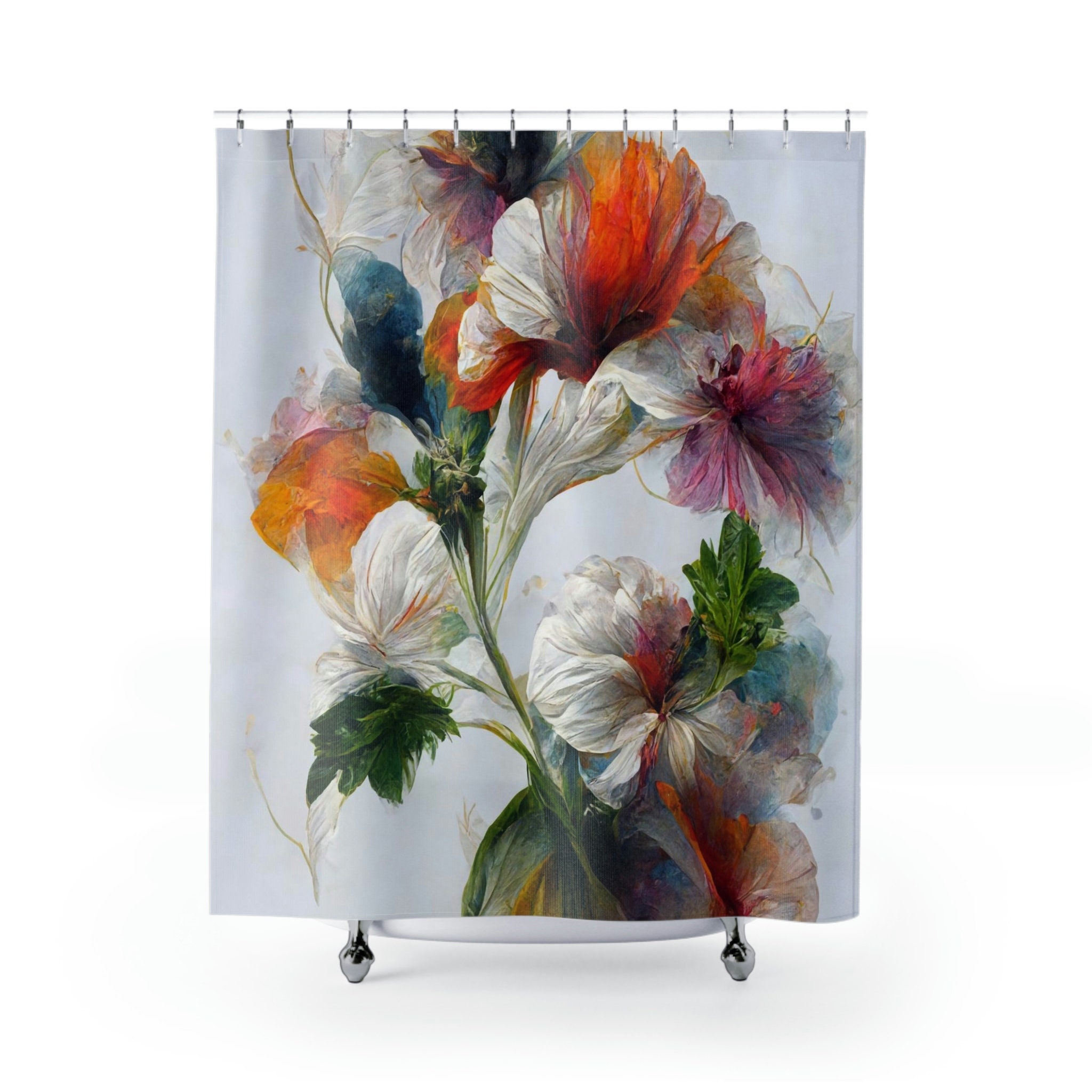 Multicolor Floral Spectacular Shower Curtain for a Colorful Bathroom