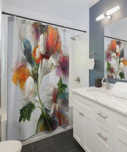 Multicolor Floral Spectacular Shower Curtain for a Colorful Bathroom