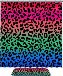 Multicolor Leopard Luxury Shower Curtain for Your Bathroom