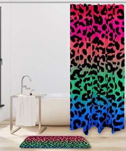 Multicolor Leopard Luxury Shower Curtain for Your Bathroom