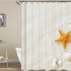 Multicolor Seashells And Starfish Shower Curtain Liner For Beachy Bathroom Decor 