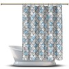 Multidimensional Blue Pearl Fish Scales Shower Curtain For Oceanic Bathroom