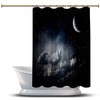 Multidimensional Clouds Stars with the Moon Night Shower Curtain for a Dreamy Bathroom