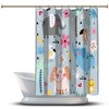 Multidimensional Flower, Palm Trees and Elephants Printed Shower Curtain- Unique and Waterproof Bathroom Decor Accessory