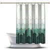 Multidimensional Geometric Abstraction Printed Shower Curtain For Modern Bathroom Decor 