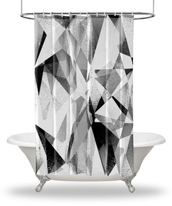 Multidimensional Geometric Patterns Shower Curtain, Modern Bathroom Decor With Artistic Touch