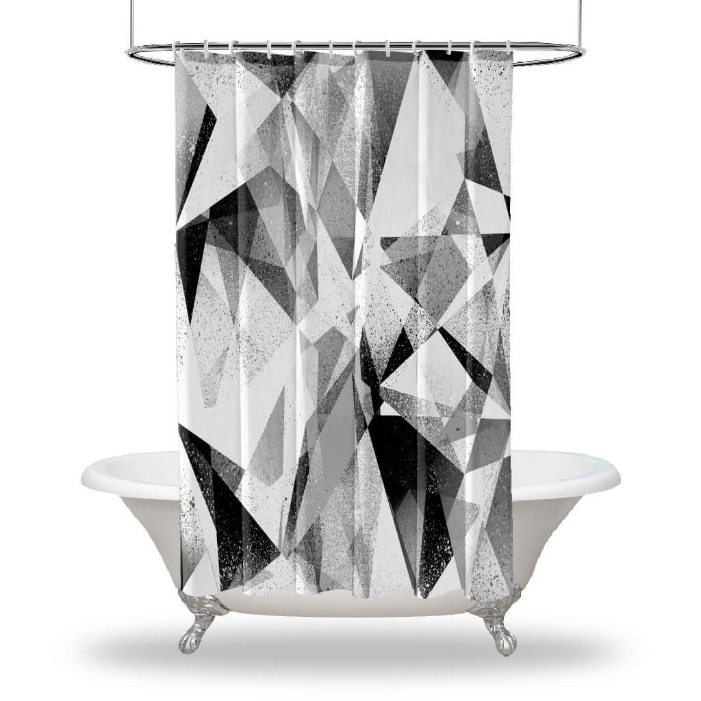 Multidimensional Geometric Patterns Shower Curtain, Modern Bathroom Decor With Artistic Touch