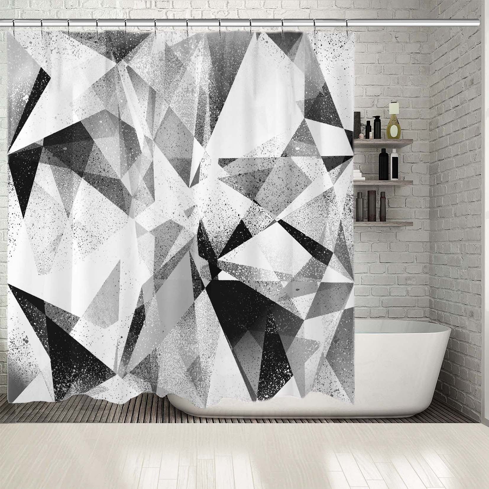Multidimensional Geometric Patterns Shower Curtain, Modern Bathroom Decor With Artistic Touch - Image 2