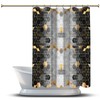 Multidimensional Geometric Watercolour Printed Shower Curtain for Bathroom 