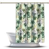 Multidimensional Palm Elephants with Leopards Green Shower Curtain for an Animal Themed Bathroom