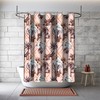 Multidimensional Palm Elephants with Leopards Melon Shower Curtain for a Tropical Look