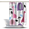Multidimensional Palm Tree Giraffe Elephant Animal Shower Curtain, Bathroom Decorations