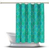 Multidimensional Turquoise Blue Vintage Moroccan Shower Curtain