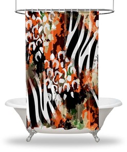 Multiple Sized Leopard And Zebra Print Shower Curtain For Bathroom Decor