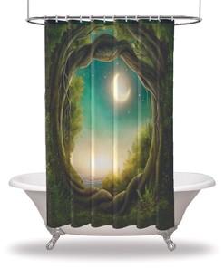 Multiple Sized Moon Decor Shower Drapes For A Fairytale-Inspired Bathroom