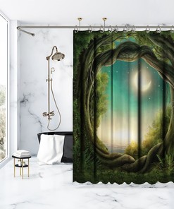 Multiple Sized Moon Decor Shower Drapes For A Fairytale-Inspired Bathroom