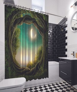 Multiple Sized Moon Decor Shower Drapes For A Fairytale-Inspired Bathroom