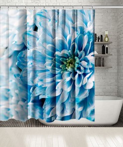 Multiple Sized Summer Blossom Flower Print Shower Curtain - Waterproof Drapes For Bathtub