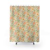 Mums Orange and Yellow Print Fabric Shower Curtain