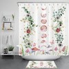 Mushroom Floral Moon Phase Eucalyptus Leaf Shower Curtain For Cozy Bathroom Decor