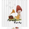 Mushroom Girl And Record Player Printed Bathroom Tub Set With Waterproof Fabric Shower Curtain