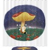 Mushroom Girl Starry Sky Printed Bathroom Tub Set With Waterproof Fabric Shower Curtain