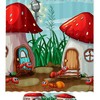 Mushroom House And Ants Cartoon Bathroom Decor With Waterproof Fabric Shower Curtain